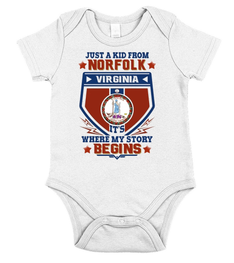Norfolk Virginia Short Sleeve Baby One-Piece