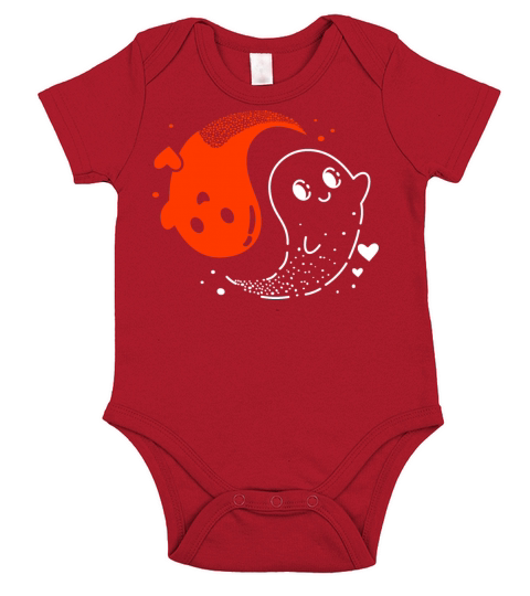 Orange and white ghost Short Sleeve Baby One-Piece