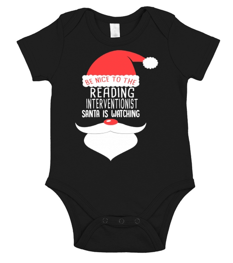 READING INTERVENTIONIST Santa Watching Short Sleeve Baby One-Piece