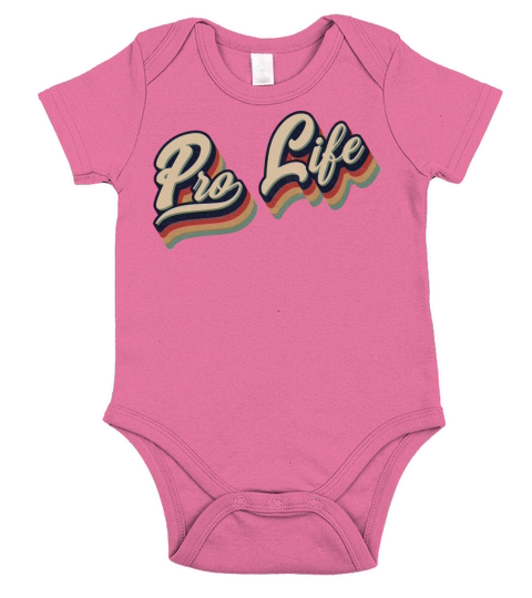 Retro Vintage Pro Life Typography Short Sleeve Baby One-Piece