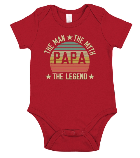 The Man The Myth The Legend Papa Vintage Short Sleeve Baby One-Piece