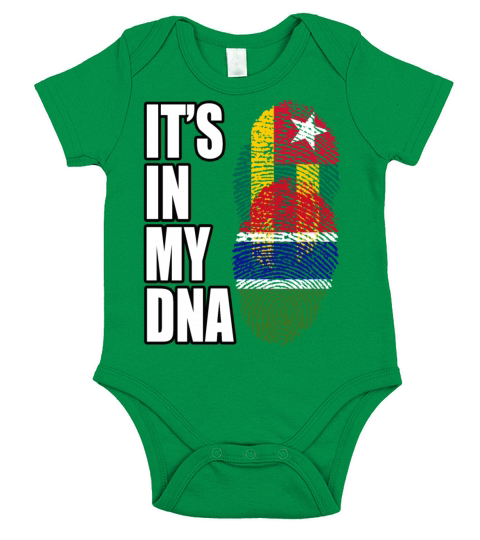 Togolese And Gambian Mix Heritage DNA Flag Short Sleeve Baby One-Piece