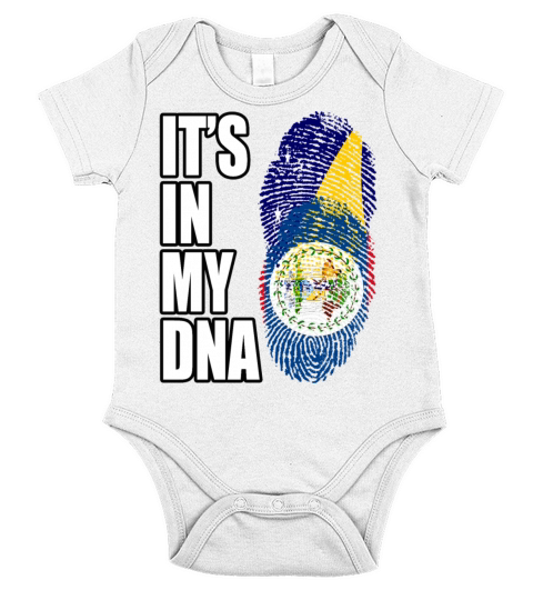 Tokelauan And Belizean Mix Heritage DNA Flag Short Sleeve Baby One-Piece