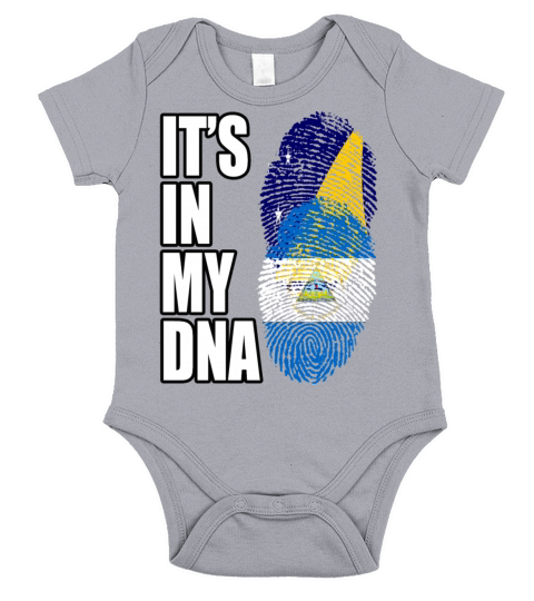 Tokelauan And Nicaraguan Mix Heritage DNA Flag Short Sleeve Baby One-Piece