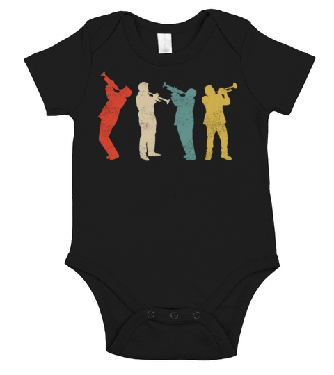 Trumpet Player Retro Vintage Short Sleeve Baby One-Piece