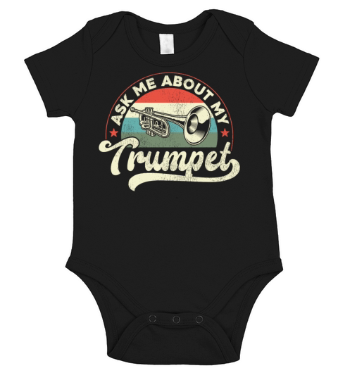 Trumpet Player Vintage Retro Ask Short Sleeve Baby One-Piece
