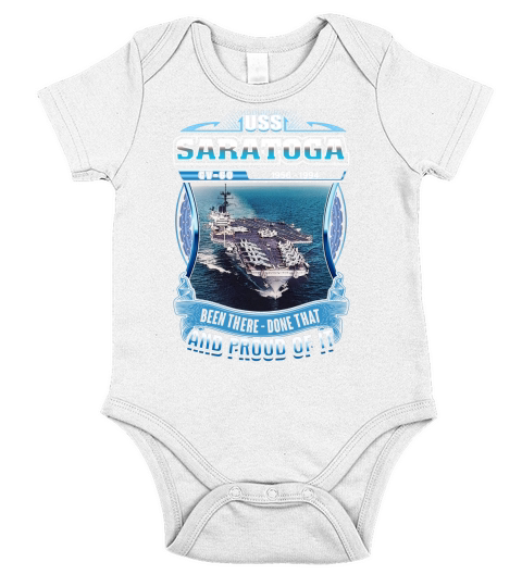 USS Saratoga (CV-60) Short Sleeve Baby One-Piece