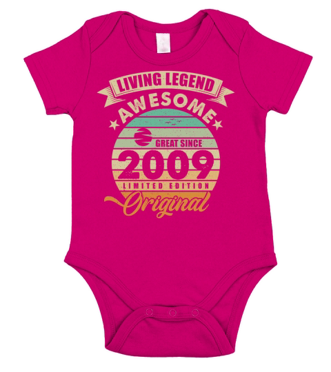 Vintaga 2009 Birthday Short Sleeve Baby One-Piece
