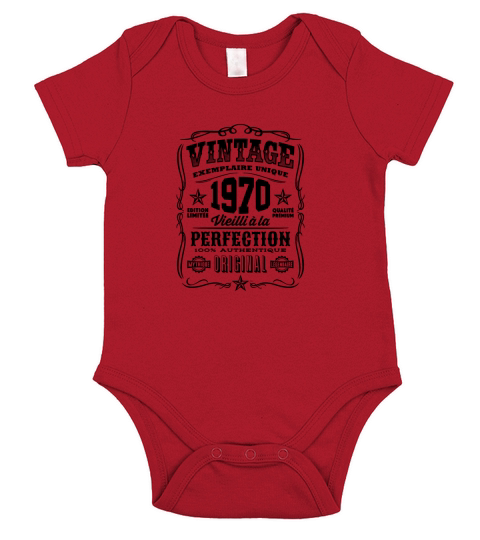 Vintage 1970 Cadeau Anniversaire 49 Ans Short Sleeve Baby One-Piece