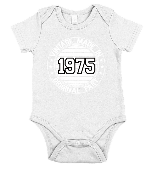 Vintage Made In 1975 Original Part Birthday 1975 Short Sleeve Baby One-Piece