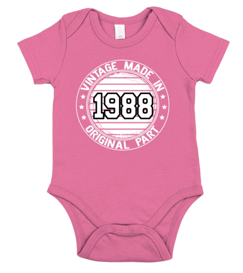 Vintage Made In 1988 Original Part Birthday 1988 Short Sleeve Baby One-Piece