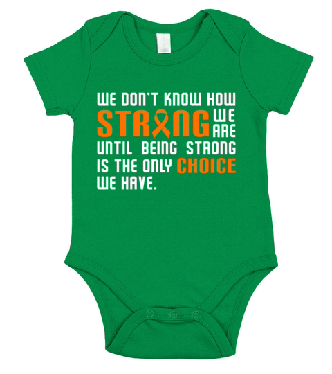 We Dont Know How Strong We are MS Support Orange Short Sleeve Baby One-Piece