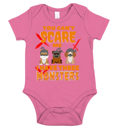 You Cant Scare Me I Have Three Monsters Short Sleeve Baby One-Piece