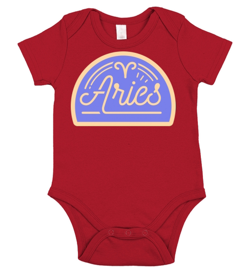 Zodiac Sign Aries Quote Badge Short Sleeve Baby One-Piece