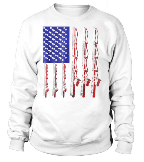 fishing flag shirt funny patriotic fathers day 4th of july Sweatshirt Unisex