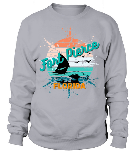 Fort Pierce Florida Retro Vintage Exploding Sunset Sweatshirt Unisex