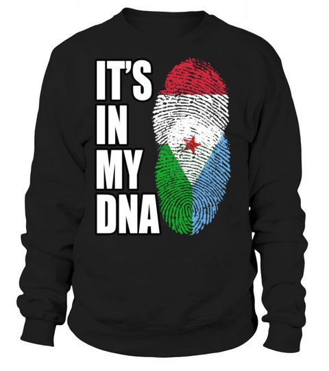 Hungarian And Djiboutian Mix Heritage DNA Flag Sweatshirt Unisex