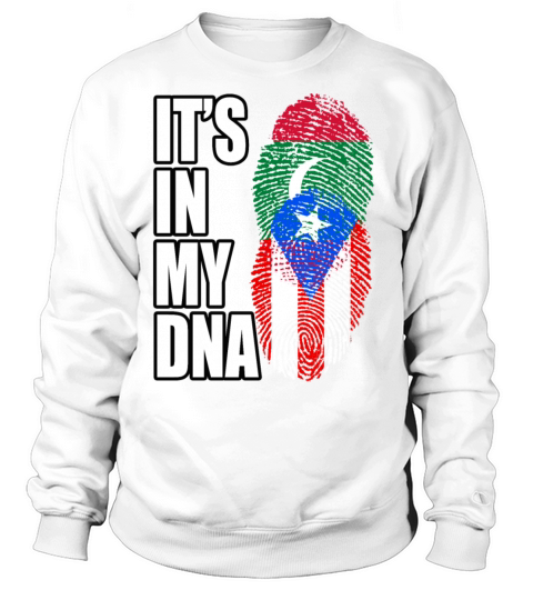 Maldivian And Puerto Rican Mix Heritage DNA Flag Sweatshirt Unisex