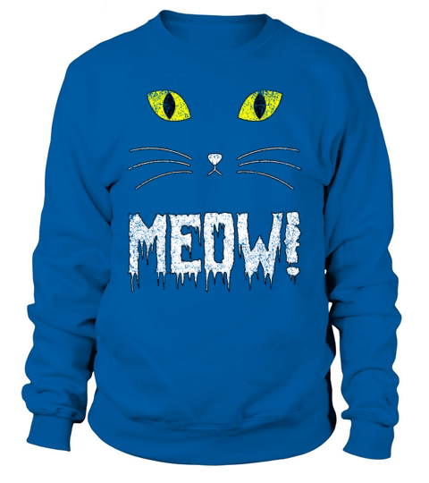 Meow Vintage Halloween Cat Face Sweatshirt Unisex