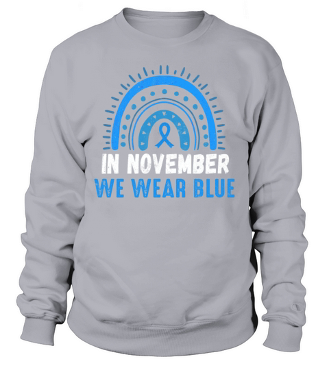 Rainbow Blue November Diabetes Awareness Month Sweatshirt Unisex