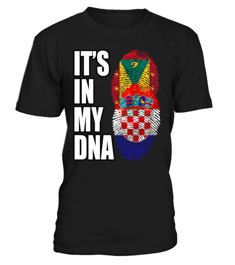 Grenadian And Croatian Mix Heritage DNA Flag T-Shirt Unisex