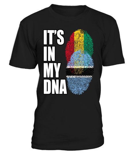 Guinean And Botswanan Mix Heritage DNA Flag T-Shirt Unisex