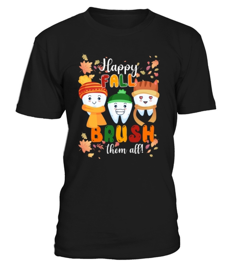 Happy Fall Brush Them All Maple Leaves Thankful T-Shirt Unisex