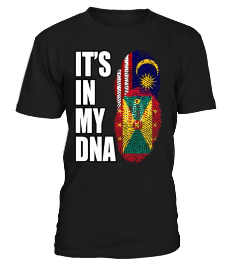 Malaysian And Grenadian Mix Heritage DNA Flag T-Shirt Unisex
