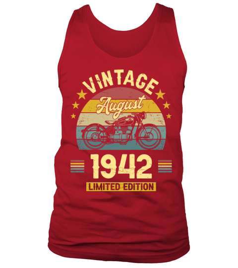 August 1942 80 Years Old Vintage 80th Birthday Tank Top Unisex