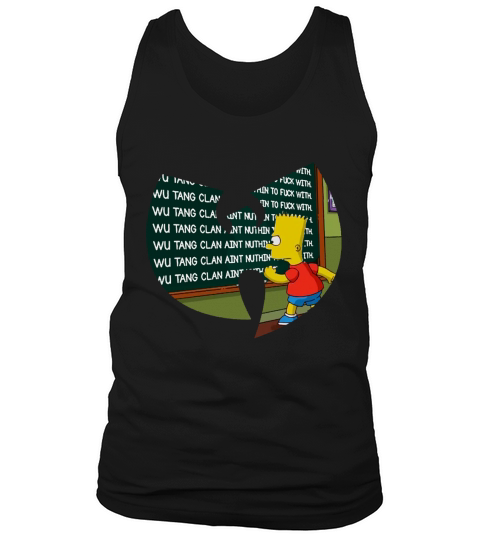 Bart Simpsons writing Wu Tang Clan shirt Tank Top Unisex