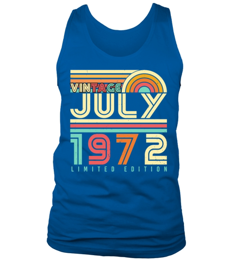 Congratulations On Turning 50 In July 1972 Tank Top Unisex