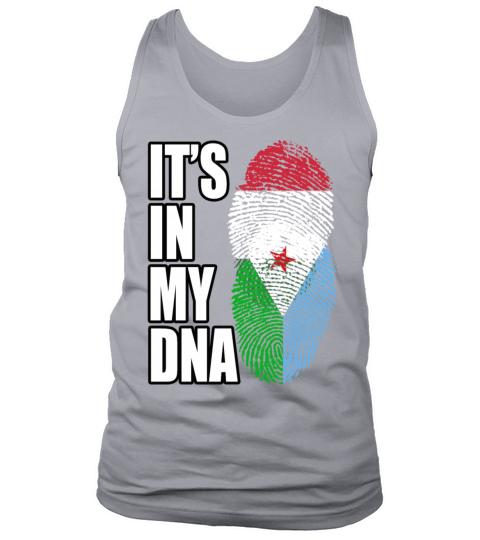 Hungarian And Djiboutian Mix Heritage DNA Flag Tank Top Unisex