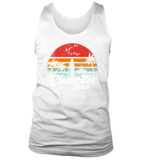 Vintage Clearwater Beach Florida Surfing Retro Pun Tank Top Unisex
