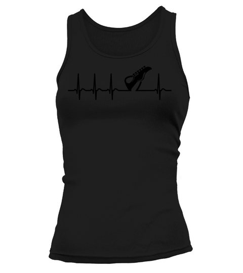 Cool Funny Heartbeat Playing Guitar Guitarist Pun Tank top Woman
