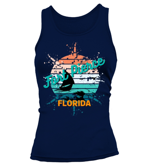 Fort Pierce Florida Retro Vintage Exploding Sunset Tank top Woman