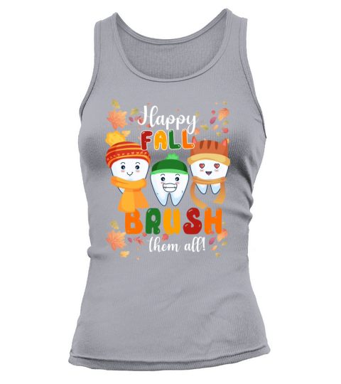 Happy Fall Brush Them All Maple Leaves Thankful Tank top Woman