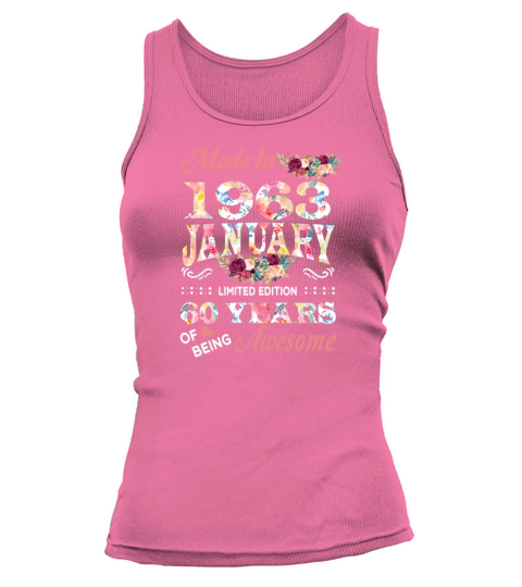 January 1963 Flower 60 Years Of Being Awesome Tank top Woman