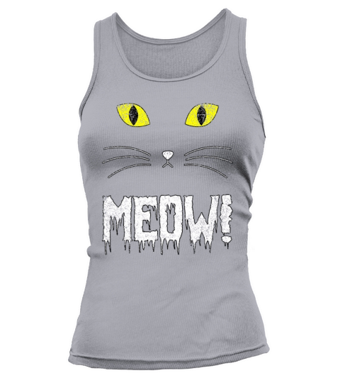 Meow Vintage Halloween Cat Face Tank top Woman