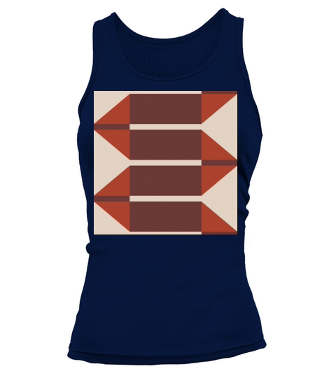 Retro Geometric Pattern - Brown and Beige Tank top Woman