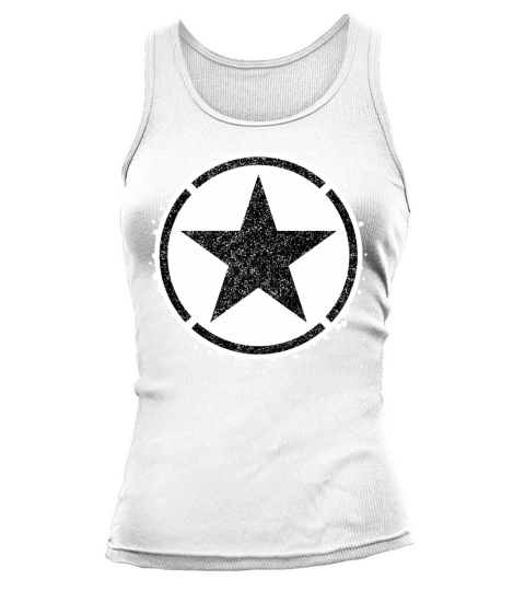 Sponge stencil Star inside circle Tank top Woman