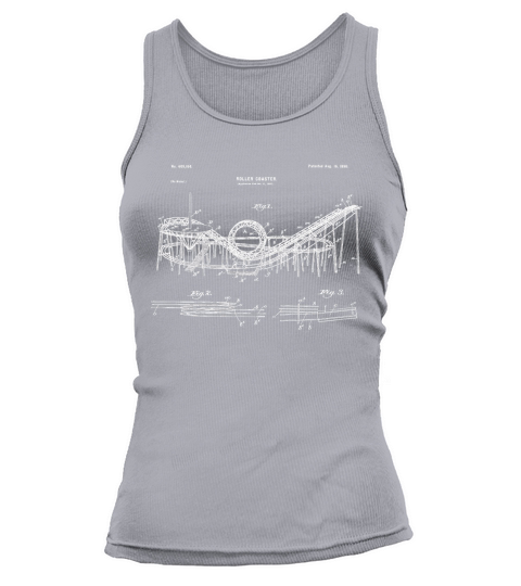 Vintage Wooden Roller Coaster Blueprint Shirt - Crazy Scary Tank top Woman