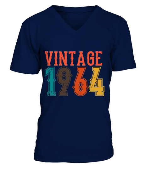 1964 Born Birthday Dad Vintage 1964 V-Neck T-shirt