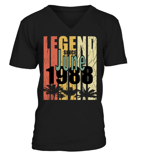 1988 vintage born in June gift V-Neck T-shirt