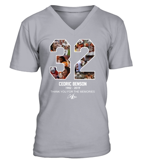 32 years Cedric Benson Thank You For The Memories V-Neck T-shirt
