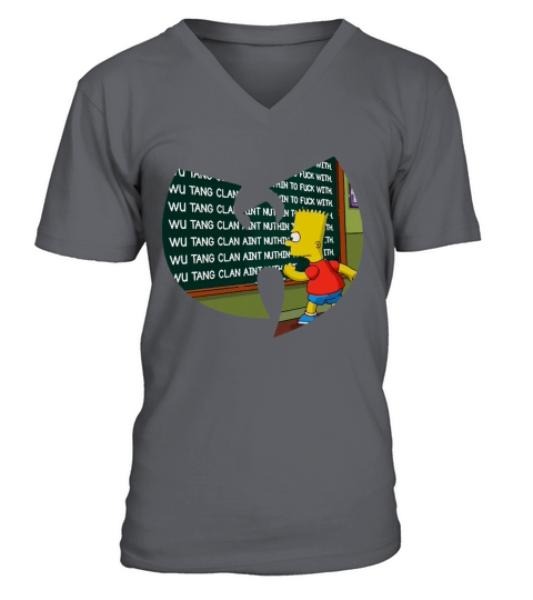 Bart Simpsons writing Wu Tang Clan shirt V-Neck T-shirt