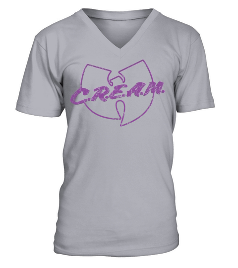 cream wutang purple V-Neck T-shirt
