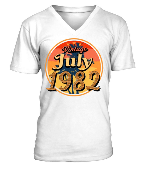 July 1982 40th Birthday V-Neck T-shirt