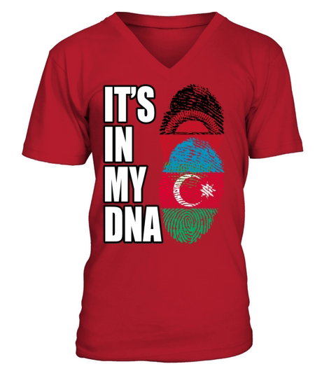 Malawian And Azerbaijani Mix Heritage DNA Flag V-Neck T-shirt