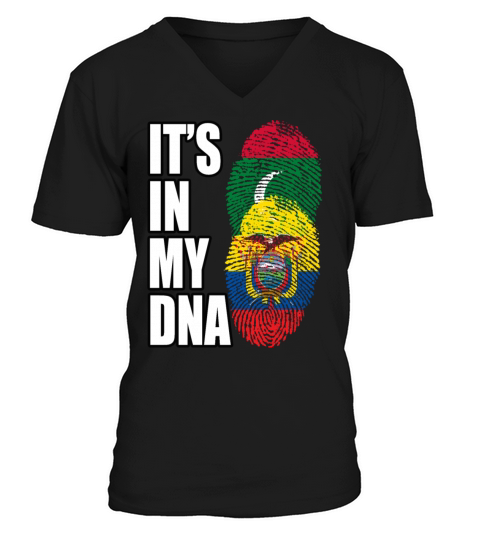 Maldivian And Ecuadorian Mix Heritage DNA Flag V-Neck T-shirt