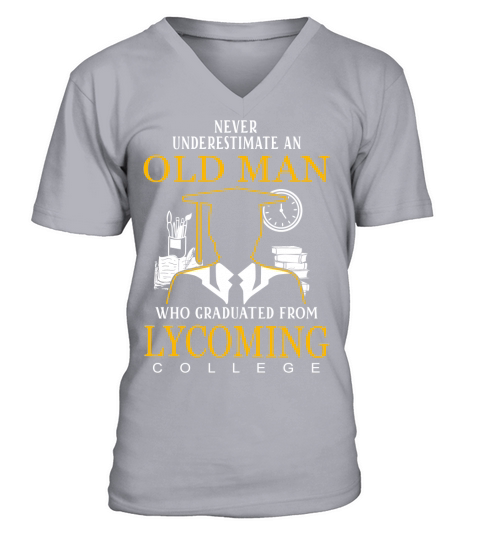 Old Man- Graduated From Lycoming College V-Neck T-shirt